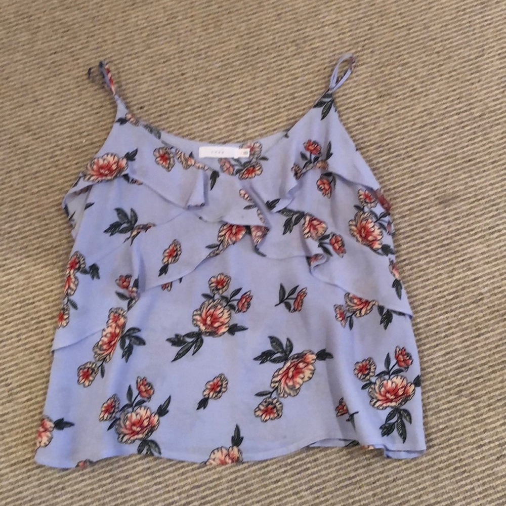 Light blue/lavender flower tank top